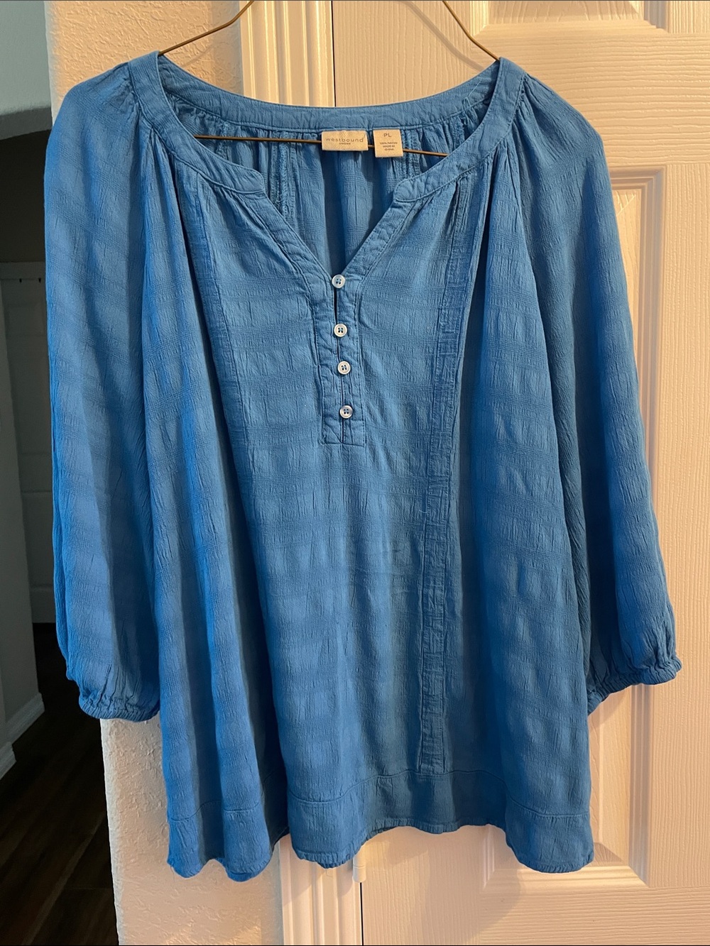 Westbound Blue tunic with 3/4 sleeves PL